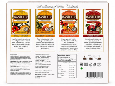 Assorted Fruit Infusions - Basilur 72g 40 Sachets