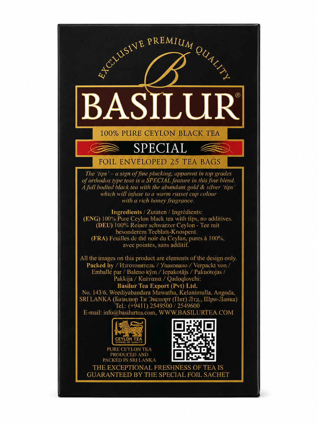 Basilur The Island of Tea Special Ceylon Black Tea 50g, 25 Tea Bags