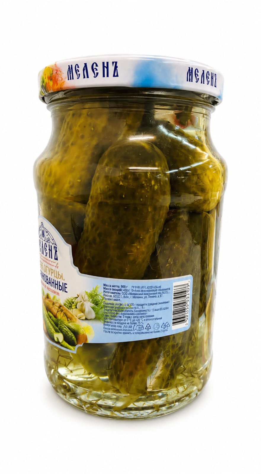 Marinated Cucumbers with Herbs & Garlic - Mel Gherkins 900g