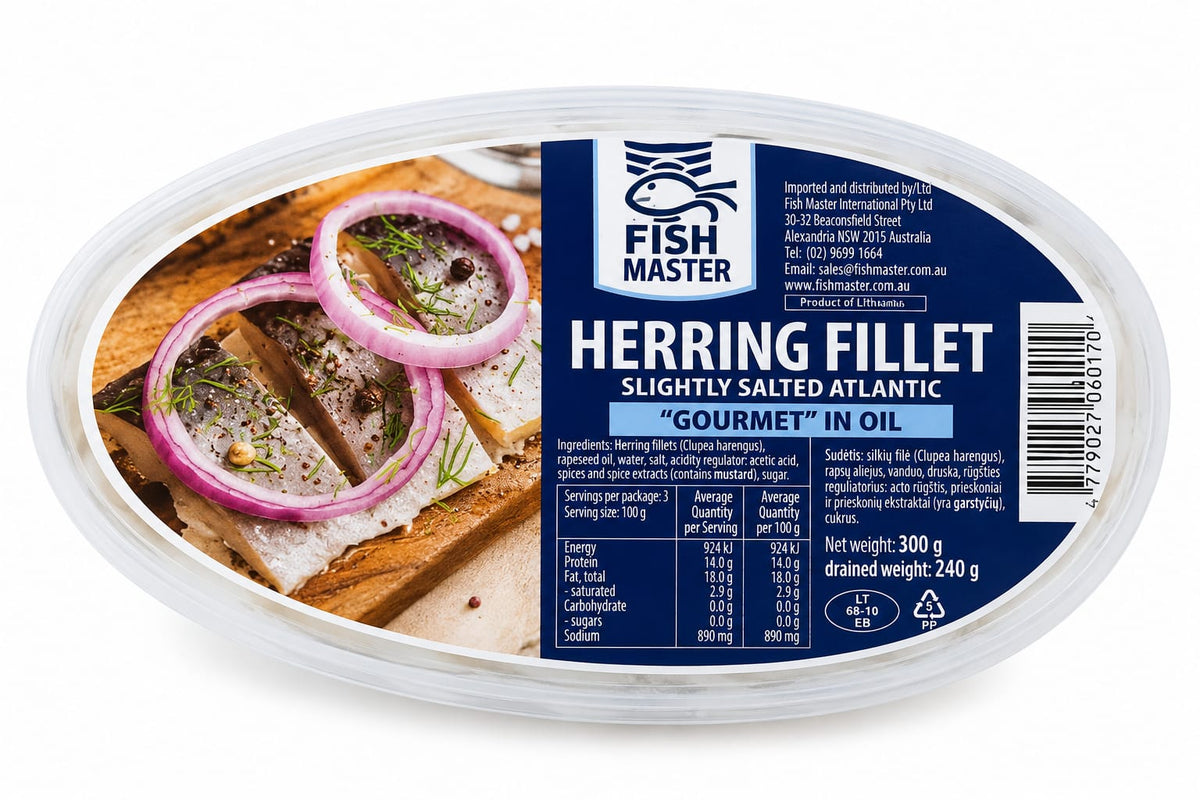 Herring  Fillet, Slightly Salted, "Gourmet" in Oil, Pieces, 300g