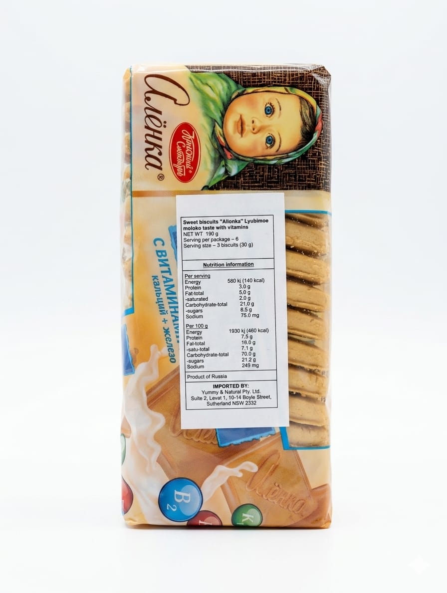 Sweet Biscuits, Baked Milk Flavour - Alionka 190g