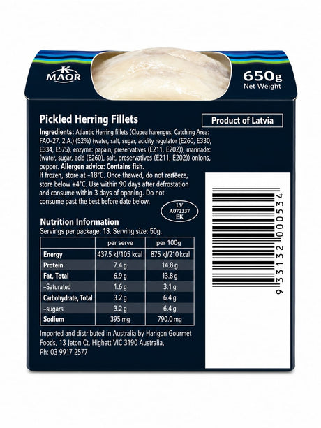 Herring Fillets, Pickled - Mr Fishi 650g