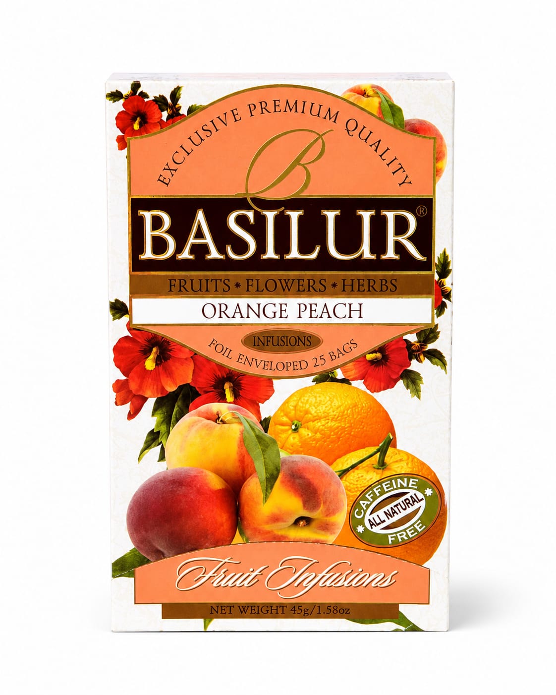 Orange Peach,  Fruit Infusions, Basilur, 45g, Foil Enveloped 25 bags