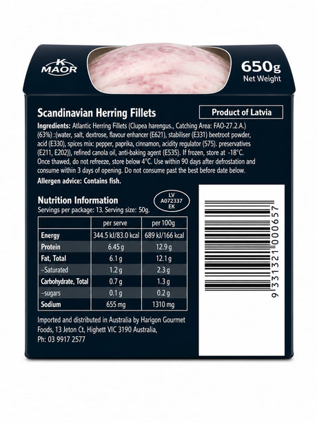 Herring Fillets, Scandinavian Style - Mr Fishi 650g