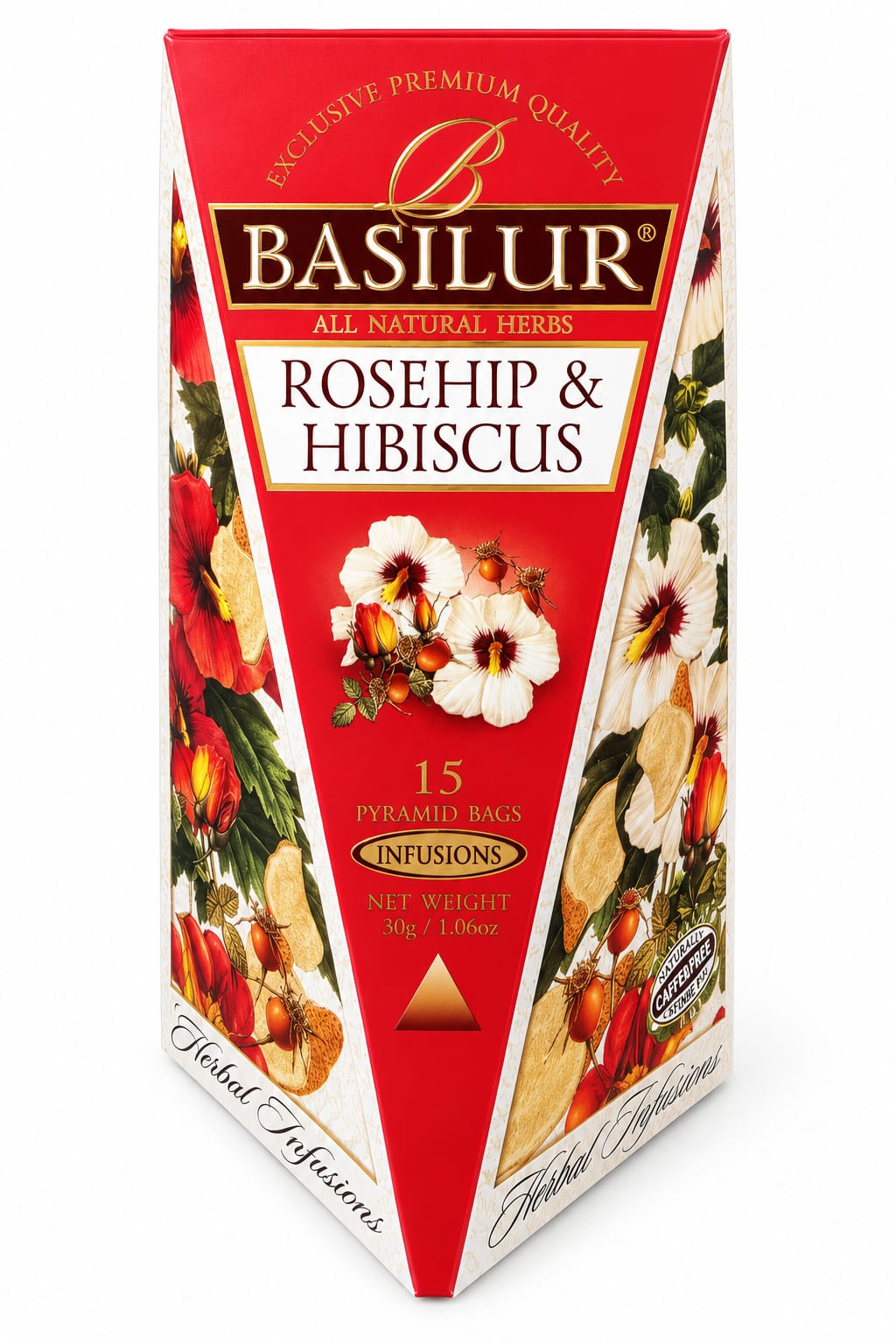 Tea, Herbal Infusions, Rosehip&Hibiscus, "Basilur", 30g, 15 Pyramid Bgs