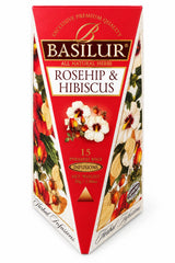 Tea, Herbal Infusions, Rosehip&Hibiscus, "Basilur", 30g, 15 Pyramid Bgs