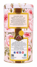 Ceylon Black Tea 2-in-1, English Rose 30g & Dimbula 70g Loose Leaf, "Basilur", 100g,Tin