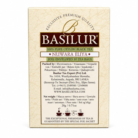 Basilur Nuwara Eliya Ceylon Black Tea 20g, 10 Tea Bags