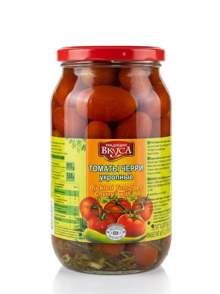 Pickled Tomatoes "Cherry" with dill, "Traditsii Vkusa",  970g