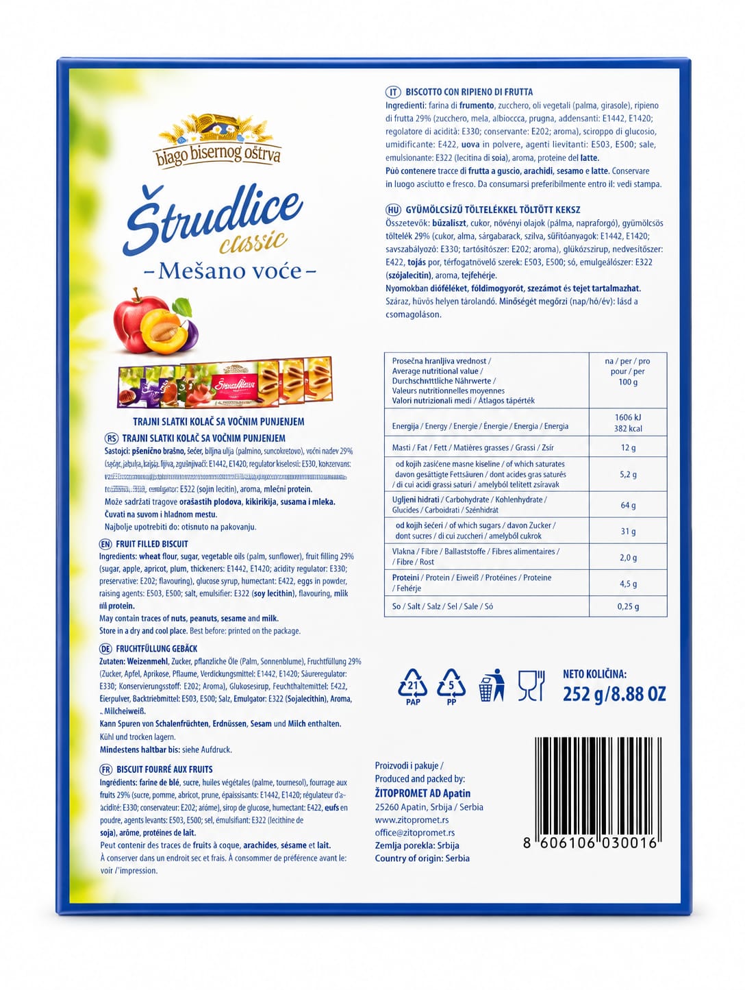 Mixed Fruit Strudel - Blago Bisernog Ostrva 252g