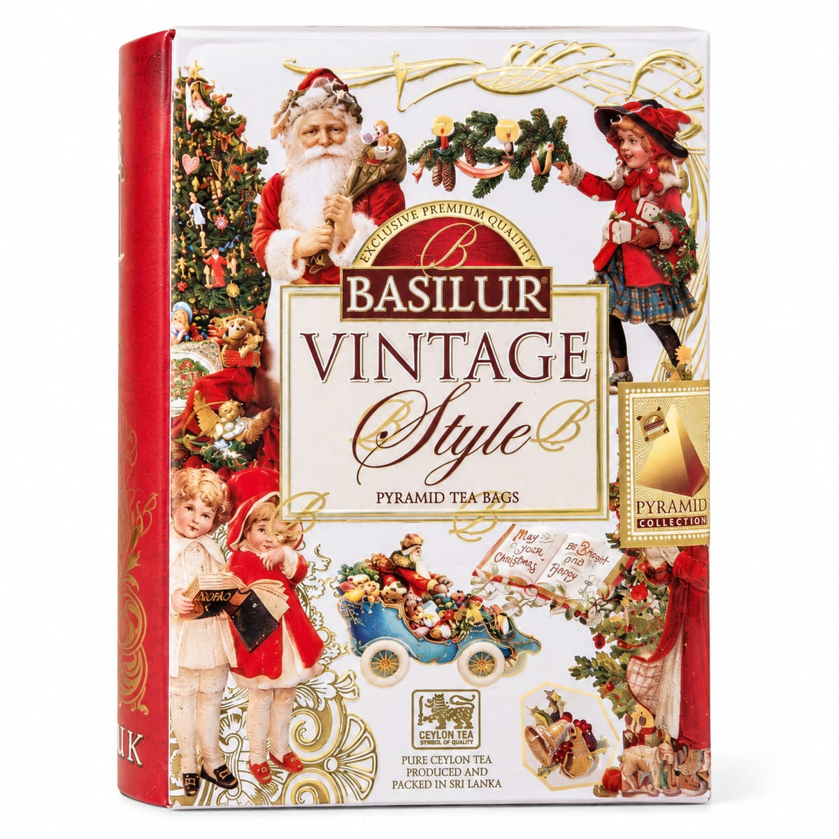 Ceylong Black Tea, Vintage Style Collection, "Basilur", Leaf Tea in 5 Pyramid Tea Bags