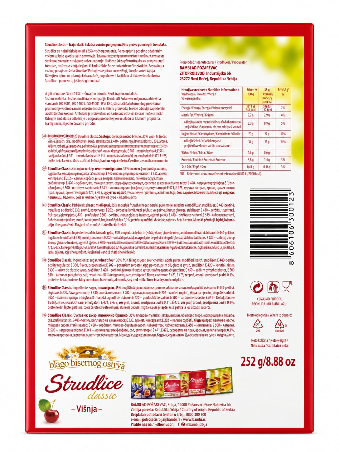 Sour Cherry Strudel - Blago Bisernog Ostrva 250g