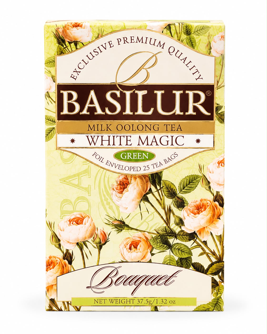 Milk Oolong Green Tea, White Magic Bouquet - Basilur 25 Tea Bags 37.5g