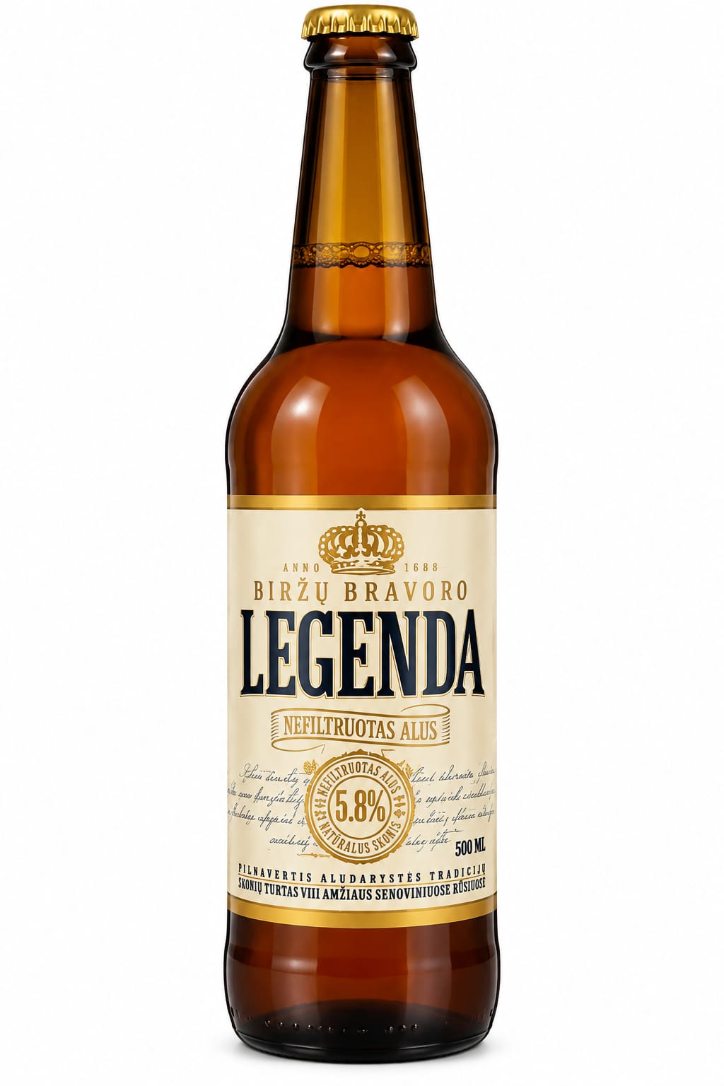 Beer "Legenda Nefiltruotas", 5.8%, 500 ML