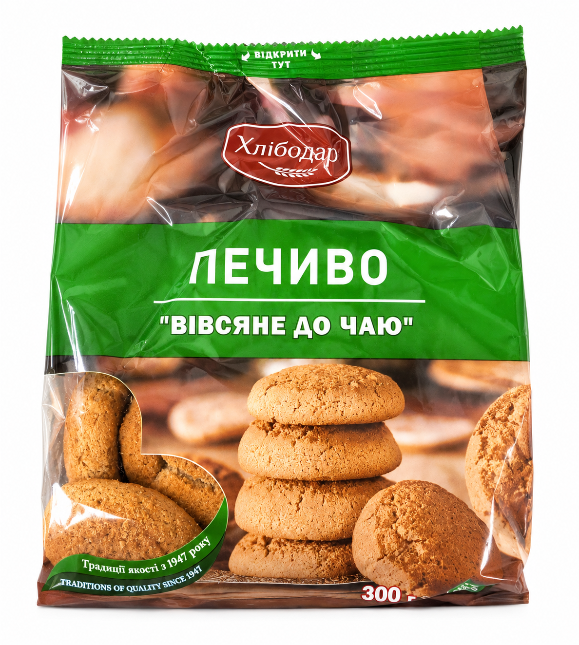 Oatmeal cookies "For Tea", "Hlibodar", 300g
