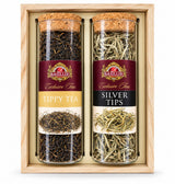 Pure Ceylon Tea, Best of Ceylon, Silver Tips 30g & Tippy Tea 70g - Basilur 100g Wooden Box