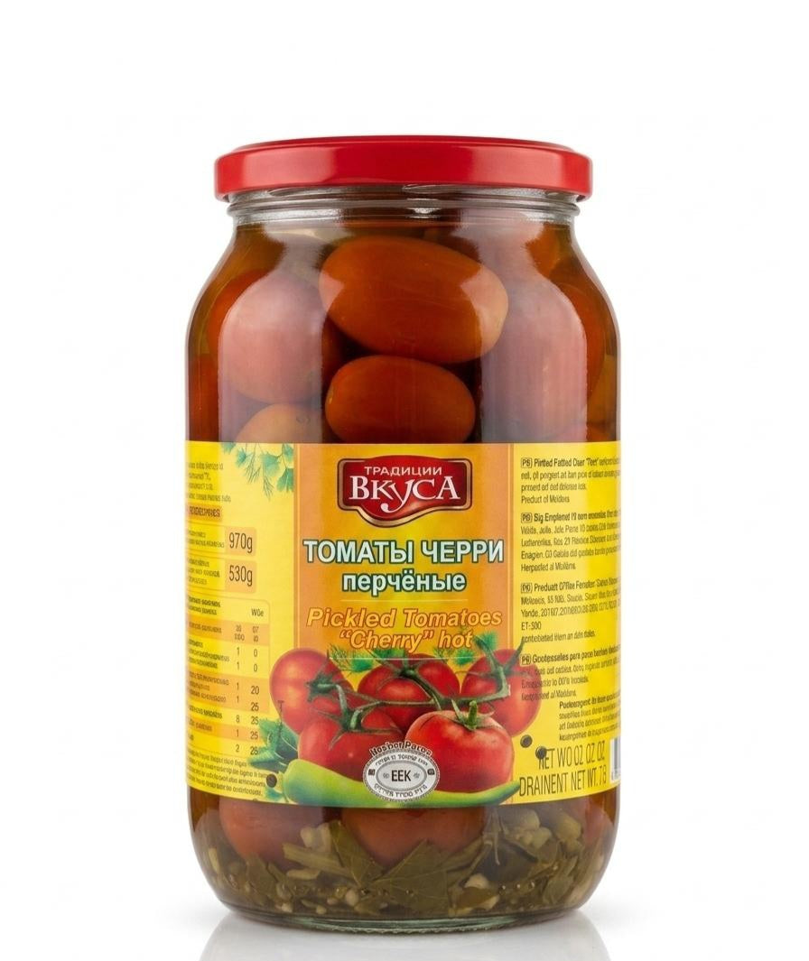 Pickled Tomatoes "Cherry" Hot, "Traditsii Vkysa", 970g