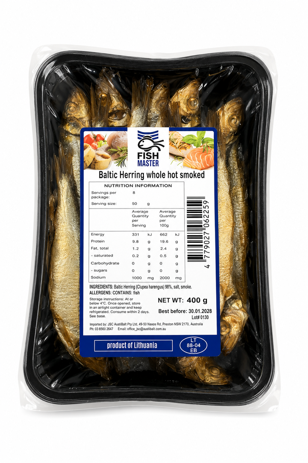 Baltic Herring Whole Hot Smoked, "Fish Master", 400g
