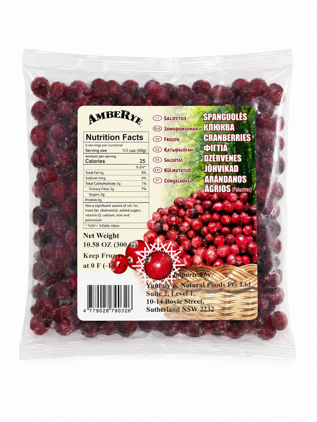 Frozen Cranberries - AmbeRye 300g