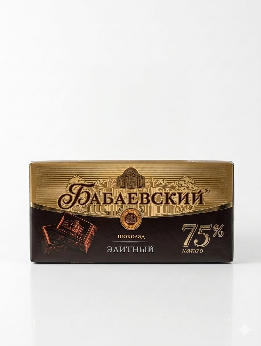 Babaevsky Elite Bitter Chocolate 75% Cocoa, 75g