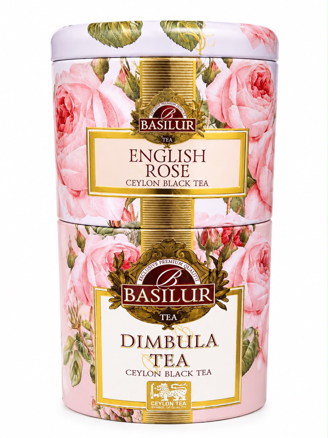 Ceylon Black Tea 2-in-1, English Rose 30g & Dimbula 70g Loose Leaf, "Basilur", 100g,Tin