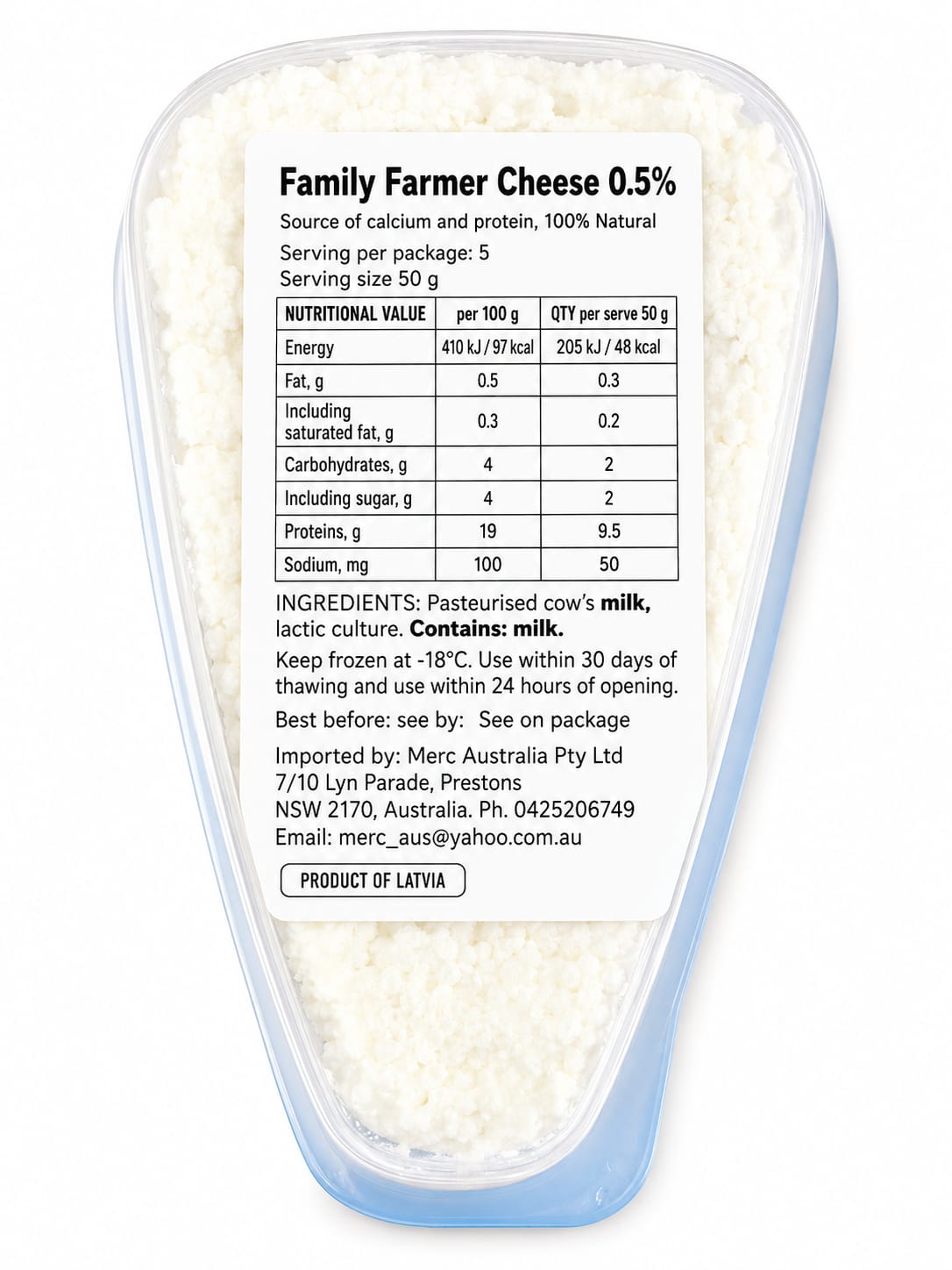 Farmer's Cottage Cheese, 2.5% - Moja Semja 250g