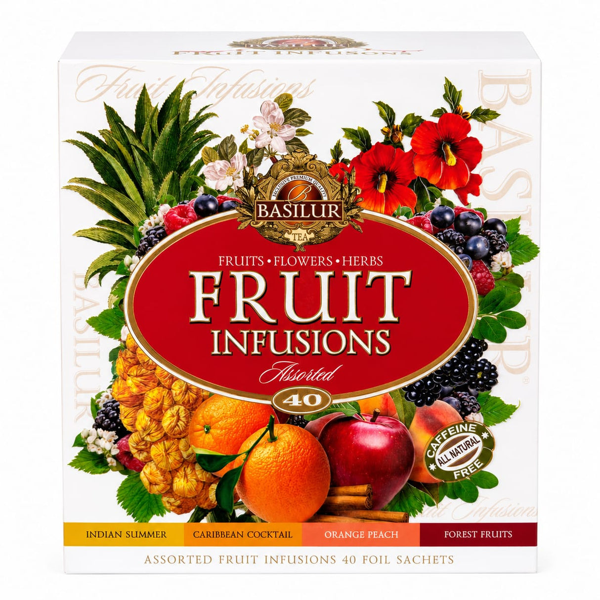 Assorted Fruit Infusions - Basilur 72g 40 Sachets
