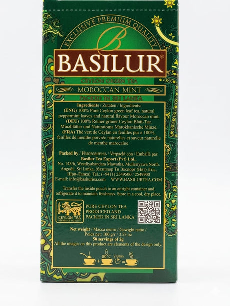 Ceylon Green Tea Moroccan Mint, Oriental Collection - Basilur 100g Carton
