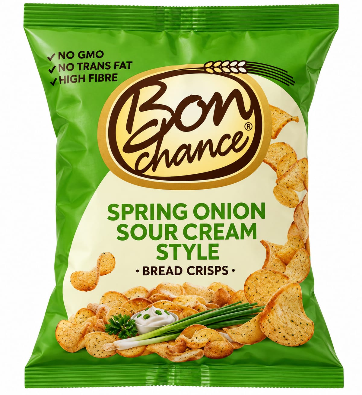 Bread Crisps, Spring Onion Sour Cream Style, "Bon Chance", 60g