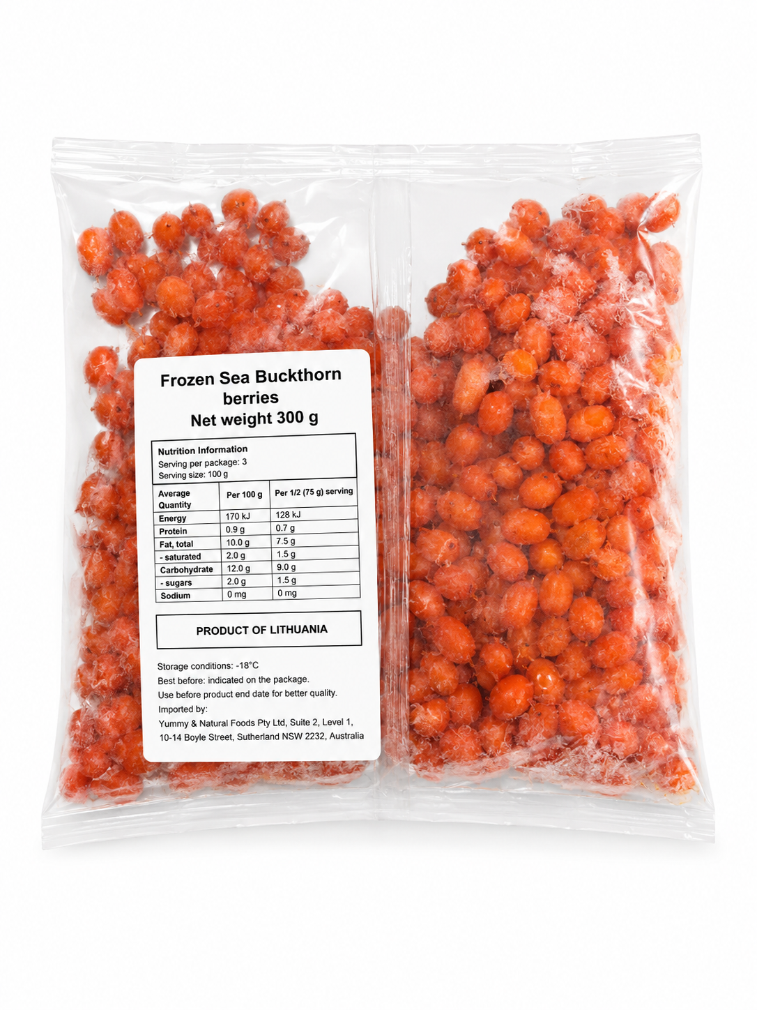 Sea Buckthorn Frozen Berries "AmbeRye" 300g