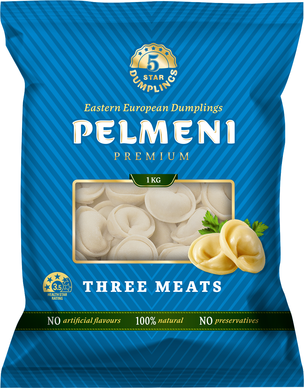 Pelmeni with Three Meats (Dumplings) - Five Star Dumplings 1kg