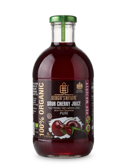 Sour Cherry Juice, Organic 100% - Georgia's Natural, 1L