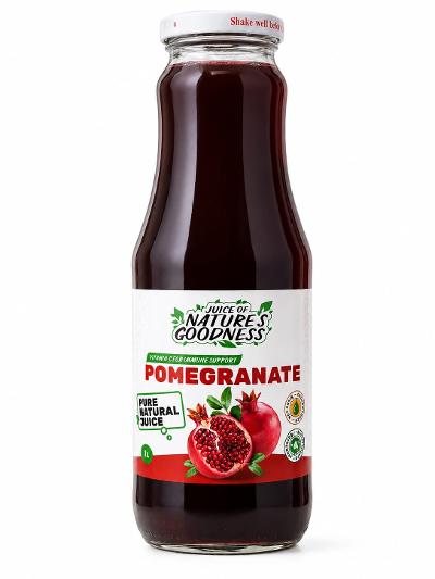 Pomegranate 100% Juice - Yummy and Natural 1L