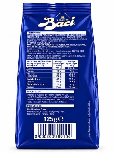 Fine Chocolate Praline with Hazelnuts, "Perugira Baci", 125g