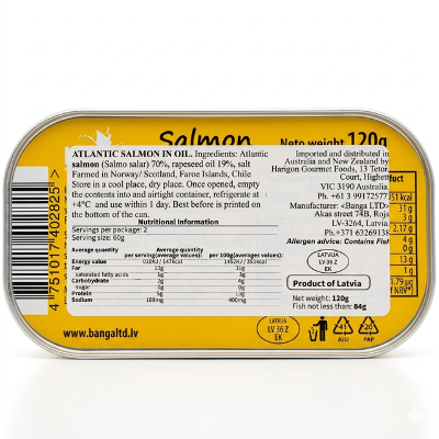 Atlantic Salmon in Oil, "Banga", 120g
