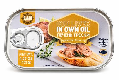 Cod Liver in Own Oil, "Bandi", 121 g