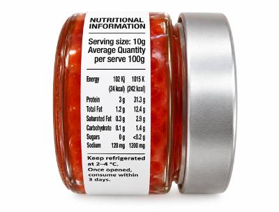 Salmon Caviar, Wild Caught, "Cavira", 100g