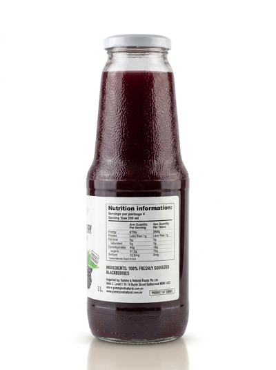 Blackberry 100% Juice, "Yummy and Natural", 1L