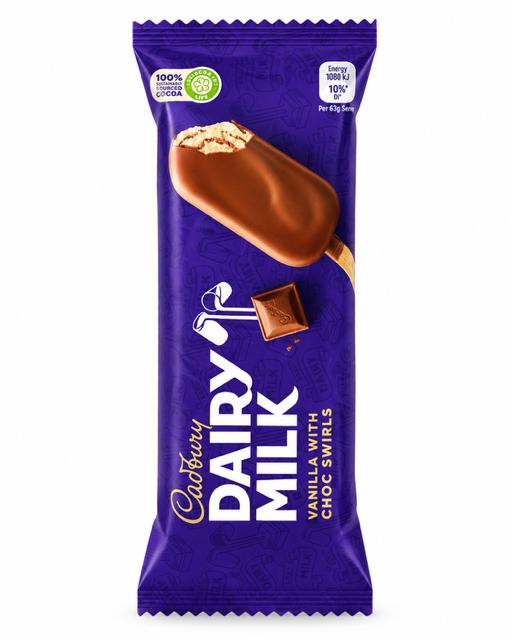 Cadbury Vanilla with Choc Swirls - Dairy Milk 63g