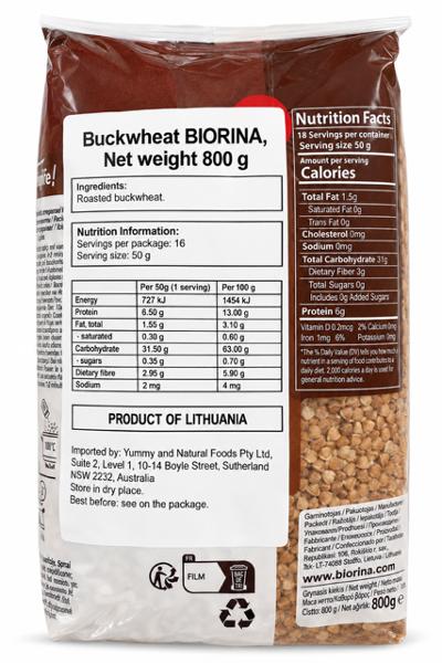 Buckwheat, "Biorina", 800g