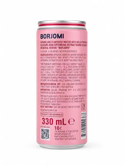 Borjomi Flavoured Water Wild Strawberry & Herbs 330ml