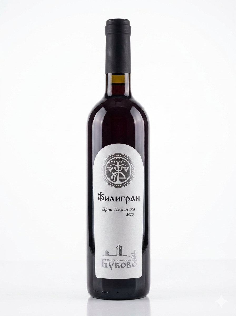 Crna Tamjanika Red Wine, Filigran, Manastir Bukovo 2020 750ml