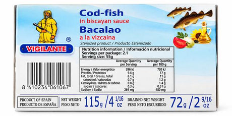 Cod-Fish in Biscayan Sauce, "Vigilante", 115g